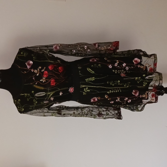 unlabeled Dresses & Skirts - Embroidered tulle dress w flowers